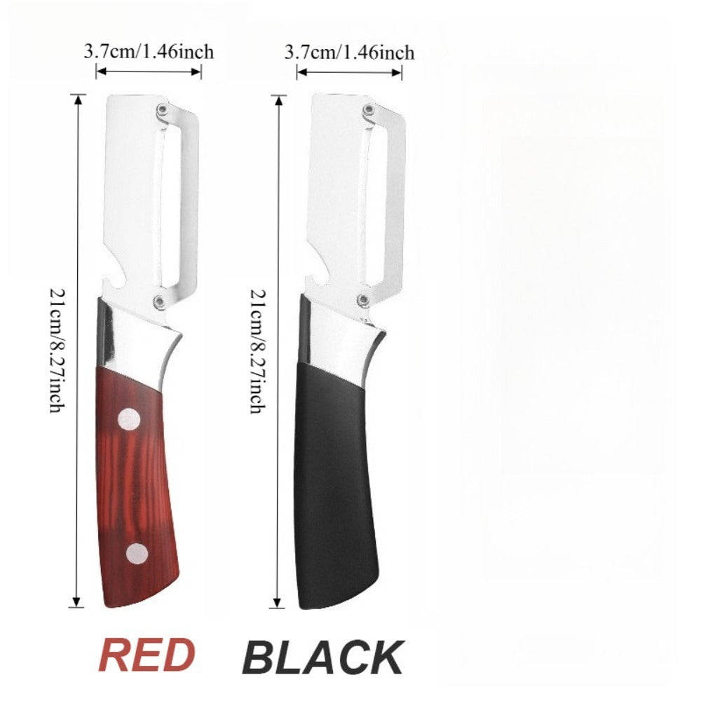 2-in-1 Stainless Steel Peeler with Bottle Opener - Multifunctional Kitchen Gadget for Easy Peeling, Suitable for Fruits, Vegetables, Potatoes, Carrots, Apples, Pumpkin, Ergonomic and Durable Random Colors, Perfect Housewarming Gift